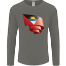 Curled Antigua and Barbuda Flag Day Football Mens Long Sleeve T-Shirt Charcoal