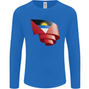 Curled Antigua and Barbuda Flag Day Football Mens Long Sleeve T-Shirt Royal Blue