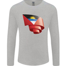 Curled Antigua and Barbuda Flag Day Football Mens Long Sleeve T-Shirt Sports Grey