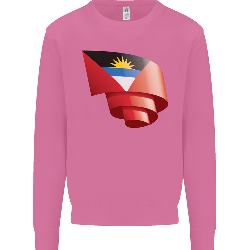 Curled Antigua and Barbuda Flag Day Football Mens Sweatshirt Jumper Azalea