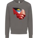 Curled Antigua and Barbuda Flag Day Football Mens Sweatshirt Jumper Charcoal