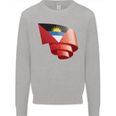 Curled Antigua and Barbuda Flag Day Football Mens Sweatshirt Jumper Sports Grey