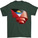 Curled Antigua and Barbuda Flag Day Football Mens T-Shirt 100% Cotton Forest Green