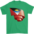 Curled Antigua and Barbuda Flag Day Football Mens T-Shirt 100% Cotton Irish Green