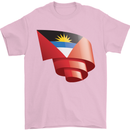 Curled Antigua and Barbuda Flag Day Football Mens T-Shirt 100% Cotton Light Pink