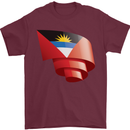 Curled Antigua and Barbuda Flag Day Football Mens T-Shirt 100% Cotton Maroon