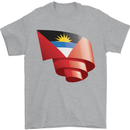 Curled Antigua and Barbuda Flag Day Football Mens T-Shirt 100% Cotton Sports Grey
