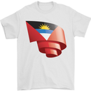 Curled Antigua and Barbuda Flag Day Football Mens T-Shirt 100% Cotton White
