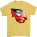 Curled Antigua and Barbuda Flag Day Football Mens T-Shirt 100% Cotton Yellow