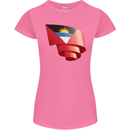 Curled Antigua and Barbuda Flag Day Football Womens Petite Cut T-Shirt Azalea