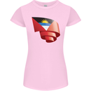 Curled Antigua and Barbuda Flag Day Football Womens Petite Cut T-Shirt Light Pink