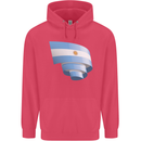 Curled Argentina Flag Argentinian Day Football Childrens Kids Hoodie Heliconia