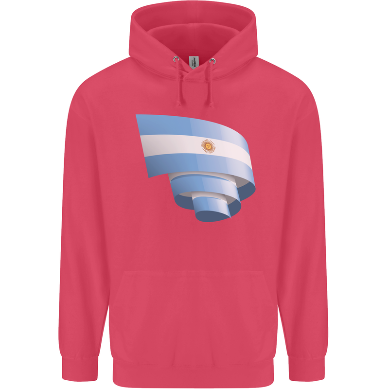 Curled Argentina Flag Argentinian Day Football Childrens Kids Hoodie Heliconia
