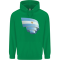 Curled Argentina Flag Argentinian Day Football Childrens Kids Hoodie Irish Green