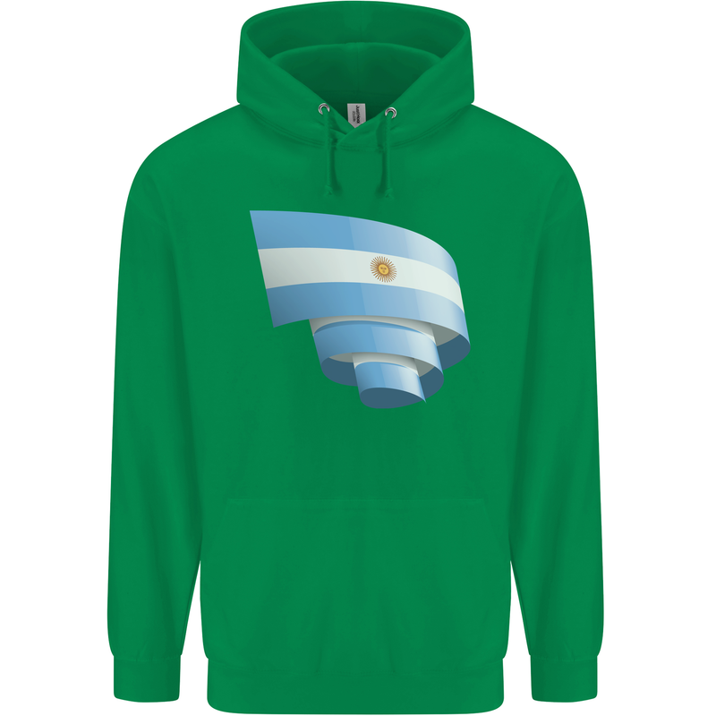 Curled Argentina Flag Argentinian Day Football Childrens Kids Hoodie Irish Green
