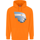 Curled Argentina Flag Argentinian Day Football Childrens Kids Hoodie Orange