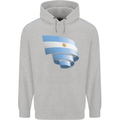 Curled Argentina Flag Argentinian Day Football Childrens Kids Hoodie Sports Grey