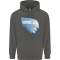 Curled Argentina Flag Argentinian Day Football Childrens Kids Hoodie Storm Grey