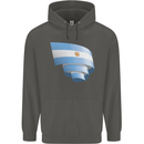 Curled Argentina Flag Argentinian Day Football Childrens Kids Hoodie Storm Grey