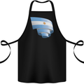 Curled Argentina Flag Argentinian Day Football Cotton Apron 100% Organic Black