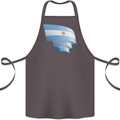 Curled Argentina Flag Argentinian Day Football Cotton Apron 100% Organic Dark Grey