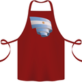 Curled Argentina Flag Argentinian Day Football Cotton Apron 100% Organic Maroon