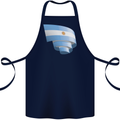 Curled Argentina Flag Argentinian Day Football Cotton Apron 100% Organic Navy Blue