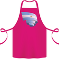 Curled Argentina Flag Argentinian Day Football Cotton Apron 100% Organic Pink