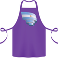 Curled Argentina Flag Argentinian Day Football Cotton Apron 100% Organic Purple