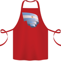 Curled Argentina Flag Argentinian Day Football Cotton Apron 100% Organic Red