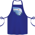 Curled Argentina Flag Argentinian Day Football Cotton Apron 100% Organic Royal Blue
