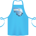 Curled Argentina Flag Argentinian Day Football Cotton Apron 100% Organic Turquoise