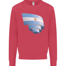Curled Argentina Flag Argentinian Day Football Kids Sweatshirt Jumper Heliconia