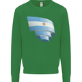 Curled Argentina Flag Argentinian Day Football Kids Sweatshirt Jumper Irish Green