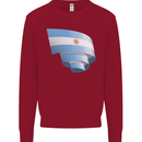 Curled Argentina Flag Argentinian Day Football Kids Sweatshirt Jumper Red