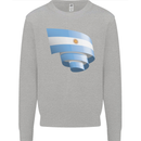 Curled Argentina Flag Argentinian Day Football Kids Sweatshirt Jumper Sports Grey