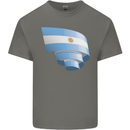 Curled Argentina Flag Argentinian Day Football Kids T-Shirt Childrens Charcoal