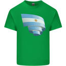 Curled Argentina Flag Argentinian Day Football Kids T-Shirt Childrens Irish Green