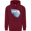 Curled Argentina Flag Argentinian Day Football Mens 80% Cotton Hoodie Maroon