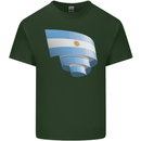 Curled Argentina Flag Argentinian Day Football Mens Cotton T-Shirt Tee Top Forest Green