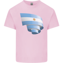 Curled Argentina Flag Argentinian Day Football Mens Cotton T-Shirt Tee Top Light Pink
