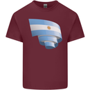 Curled Argentina Flag Argentinian Day Football Mens Cotton T-Shirt Tee Top Maroon