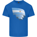 Curled Argentina Flag Argentinian Day Football Mens Cotton T-Shirt Tee Top Royal Blue
