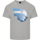 Curled Argentina Flag Argentinian Day Football Mens Cotton T-Shirt Tee Top Sports Grey