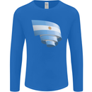 Curled Argentina Flag Argentinian Day Football Mens Long Sleeve T-Shirt Royal Blue