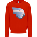 Curled Argentina Flag Argentinian Day Football Mens Sweatshirt Jumper Bright Red