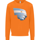 Curled Argentina Flag Argentinian Day Football Mens Sweatshirt Jumper Orange