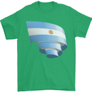 Curled Argentina Flag Argentinian Day Football Mens T-Shirt 100% Cotton Irish Green