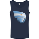 Curled Argentina Flag Argentinian Day Football Mens Vest Tank Top Navy Blue