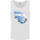 Curled Argentina Flag Argentinian Day Football Mens Vest Tank Top White